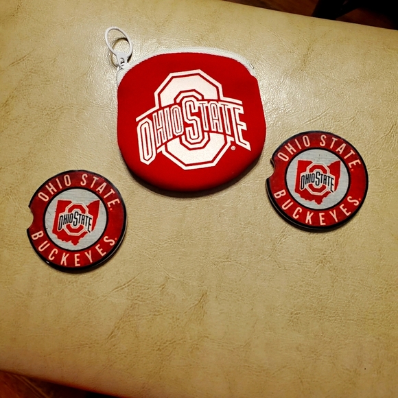 Ohio State Car Coasters and Coin Wallet - Picture 1 of 1